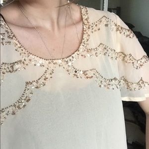 Rose gold & cream buckle bead top